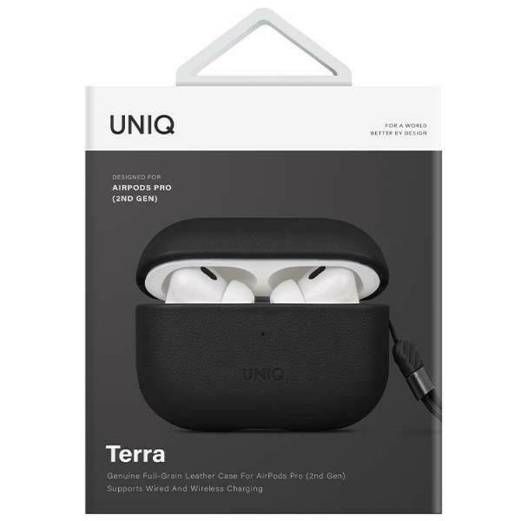 UNIQ Uniq Airpods Pro 2 Skal Äkta Läder Terra - Svart