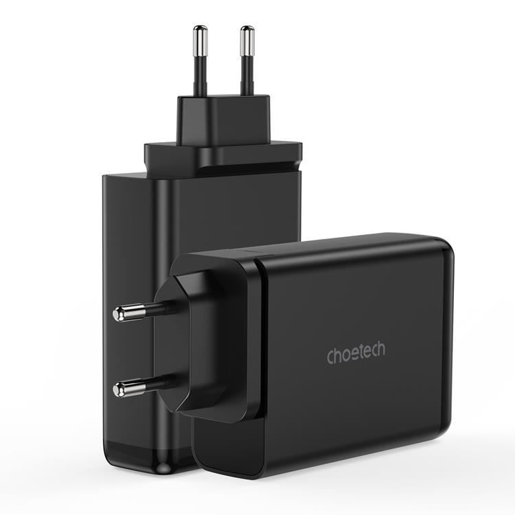 Choetech Chotech 4-Ports Väggladdare Adaptrar GaN 140W - Svart