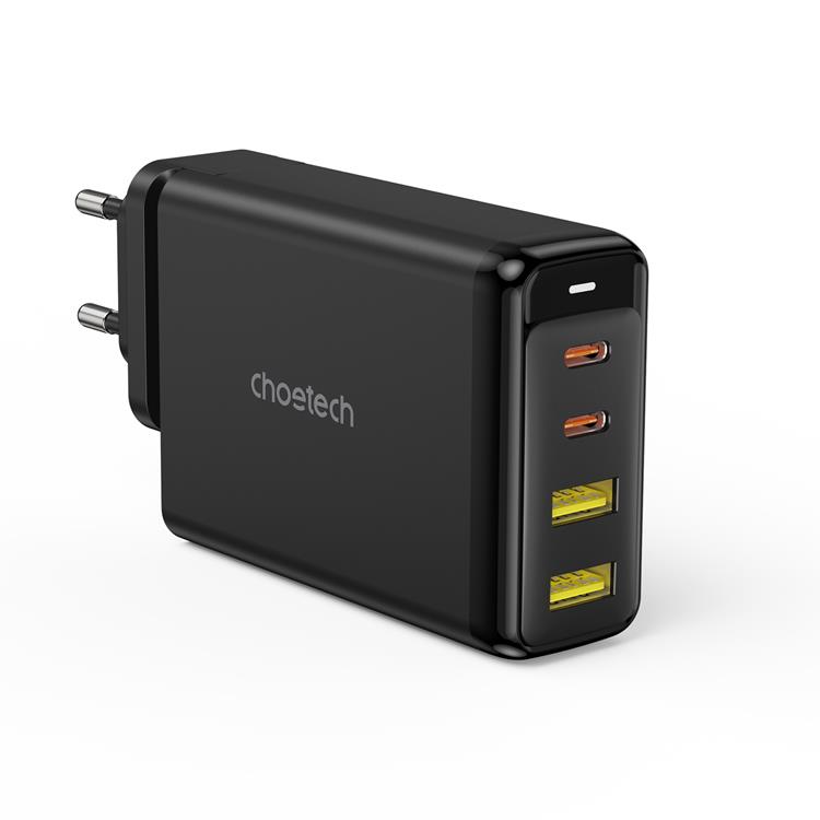 Choetech Chotech 4-Ports Väggladdare Adaptrar GaN 140W - Svart