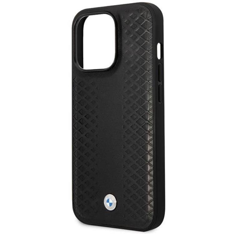 BMW BMW Mobilskal till iPhone 14 Pro Max Magsafe Läder Diamond Pattern