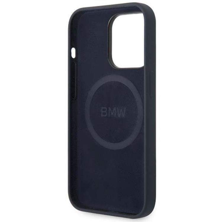 BMW BMW Mobilskal till iPhone 14 Pro Magsafe Silicone Metal Logo -Navy