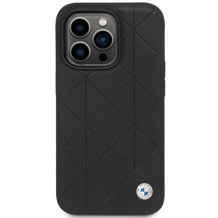 BMW BMW Mobilskal till iPhone 14 Pro Läder Quilted- Svart