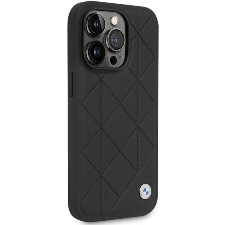 BMW BMW Mobilskal till iPhone 14 Pro Läder Quilted- Svart