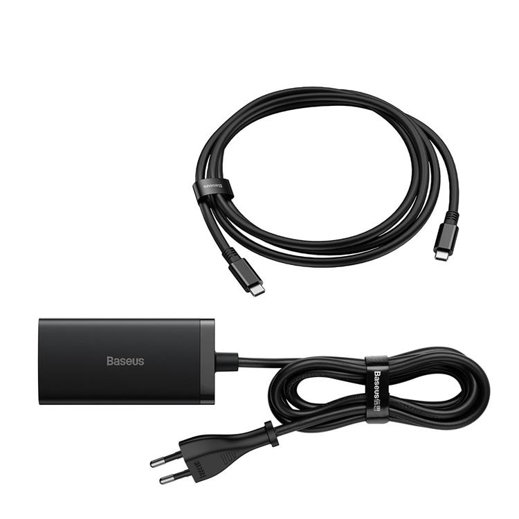 BASEUS Baseus Snabbladdare GaN 5 Pro Hub med Kabel 1m - Svart