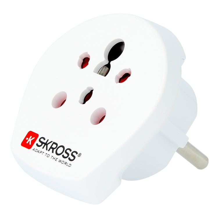SKROSS SKross El-Adapter Indien/DK till Eur - Vit