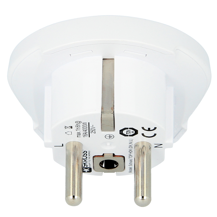SKROSS SKross El-Adapter Indien/DK till Eur - Vit