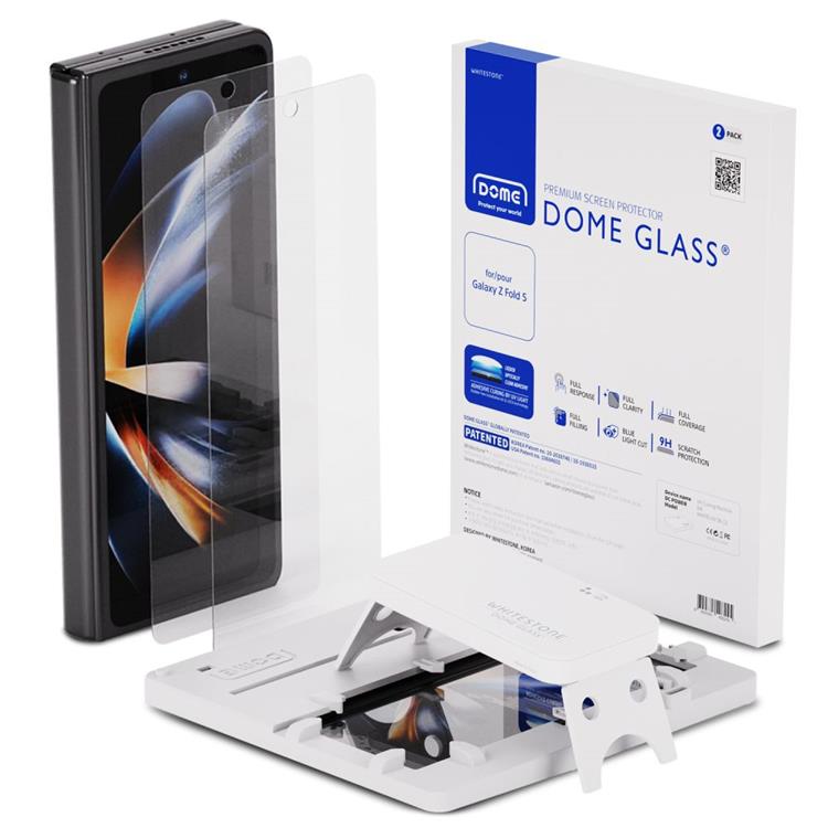 Whitestone [2-Pack] Whitestone Galaxy Z Fold 5 Härdat Glas Skärmskydd Dome