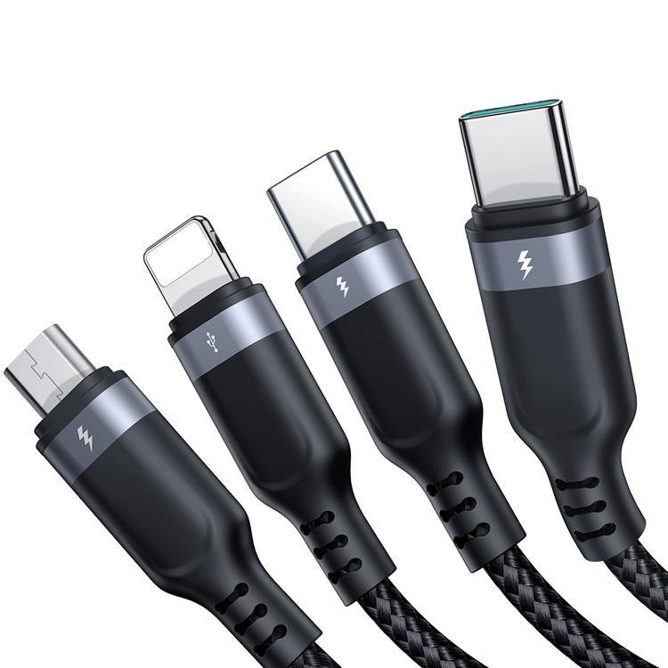 Joyroom Joyroom 4in1 USB-A till USB-C Lightning microUSB kabel 1.2m