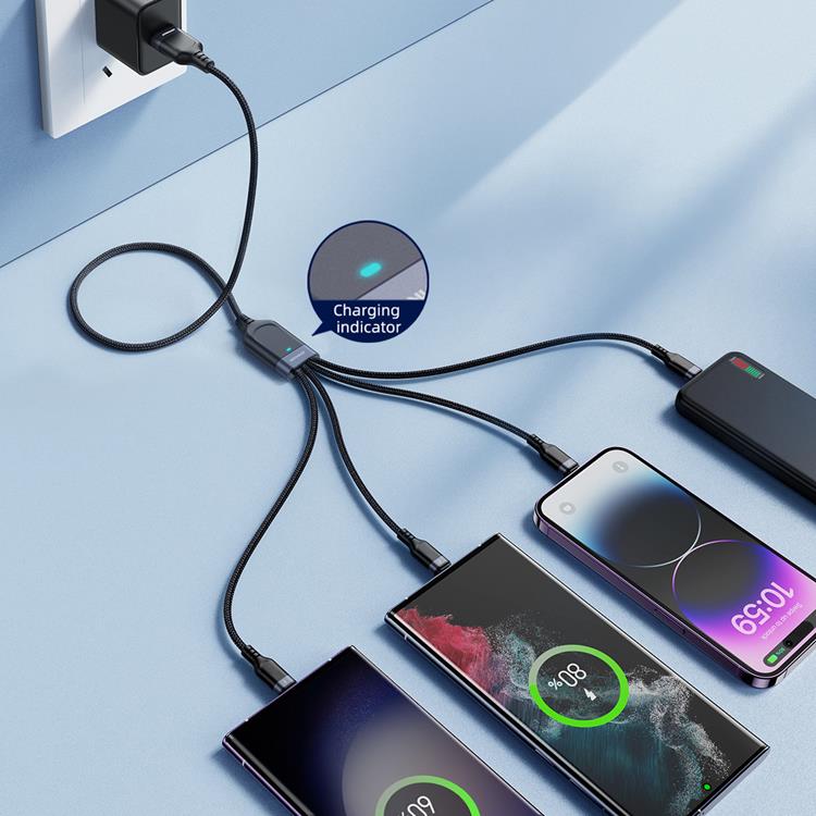 Joyroom Joyroom 4in1 USB-A till USB-C Lightning microUSB kabel 1.2m