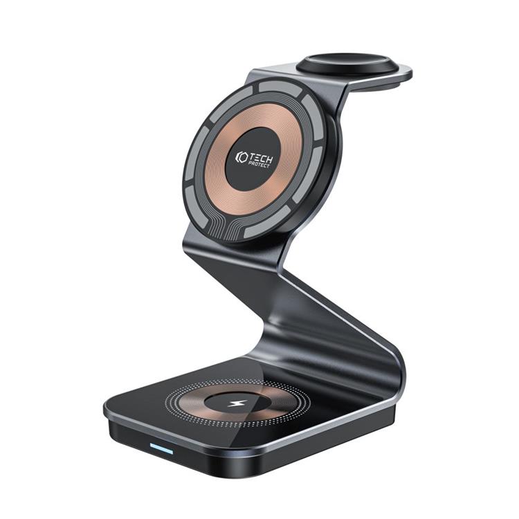 Tech-Protect Tech-Protect 3-in-1 Trådlös laddare iPhone Apple Watch AirPods - Svart