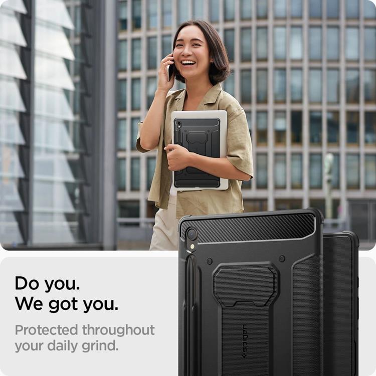 Spigen Spigen Galaxy Tab S9 FE Fodral Rugged Armor Pro - Svart