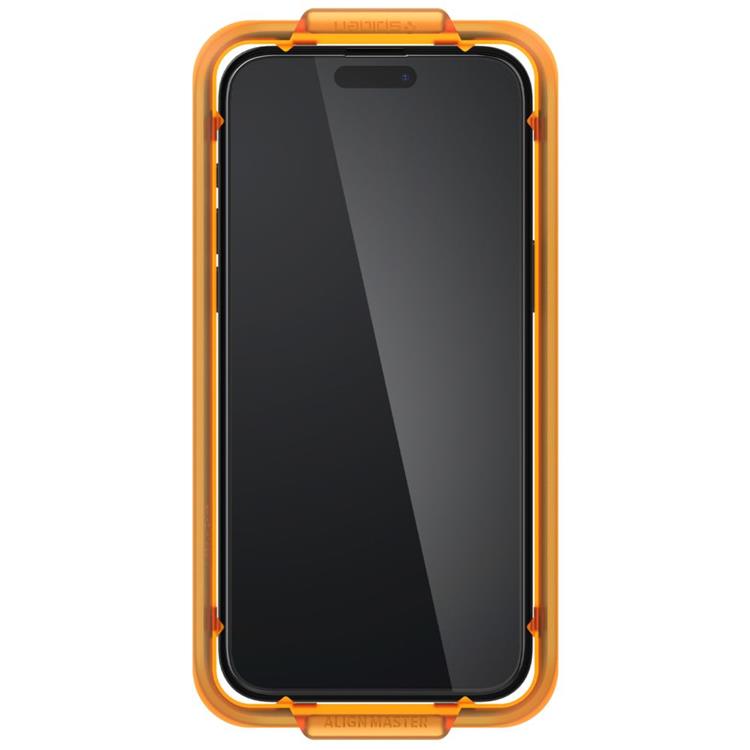 Spigen [2-Pack] Spigen iPhone 15 Plus Härdat Glas Skärmskydd - Svart