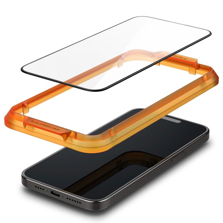 Spigen [2-Pack] Spigen iPhone 15 Plus Härdat Glas Skärmskydd - Svart