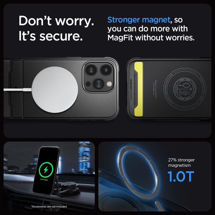 Spigen Spigen iPhone 15 Pro Max Mobilskal Magsafe Rugged Armor -Svart