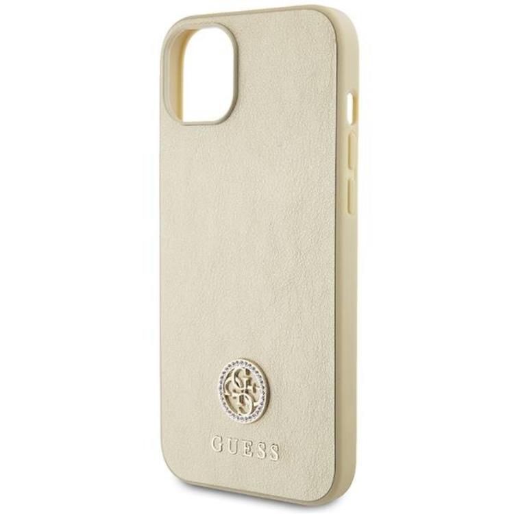 Guess Guess Mobilskal till iPhone 15 Plus Strass Metal Logo - Guld