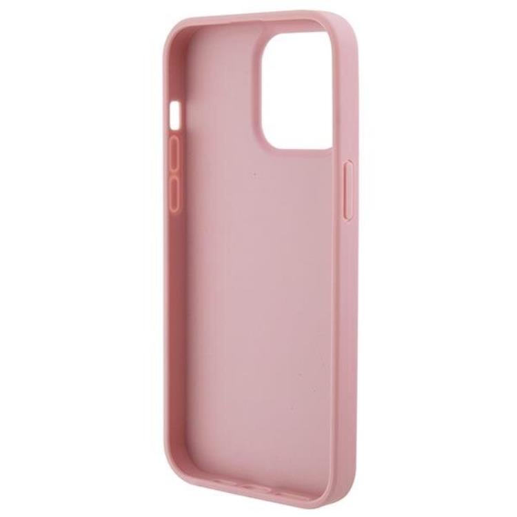 Guess Guess iPhone 15 Pro Max Mobilskal Leather Stamped - Rosa