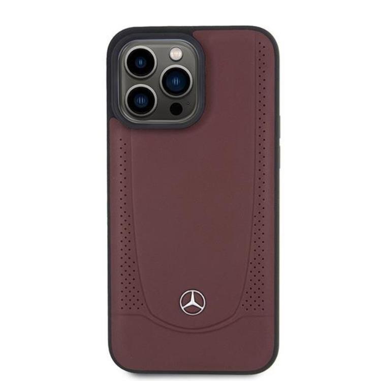 Mercedes Mercedes Mobilskal till iPhone 15 Pro Läder Urban - Röd