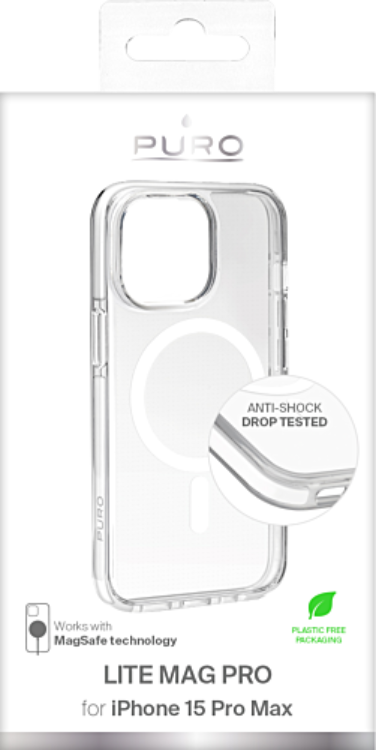 UTGATT1 Puro iPhone 15 Pro Max Mobilskal Magsafe Lite Pro - Clear