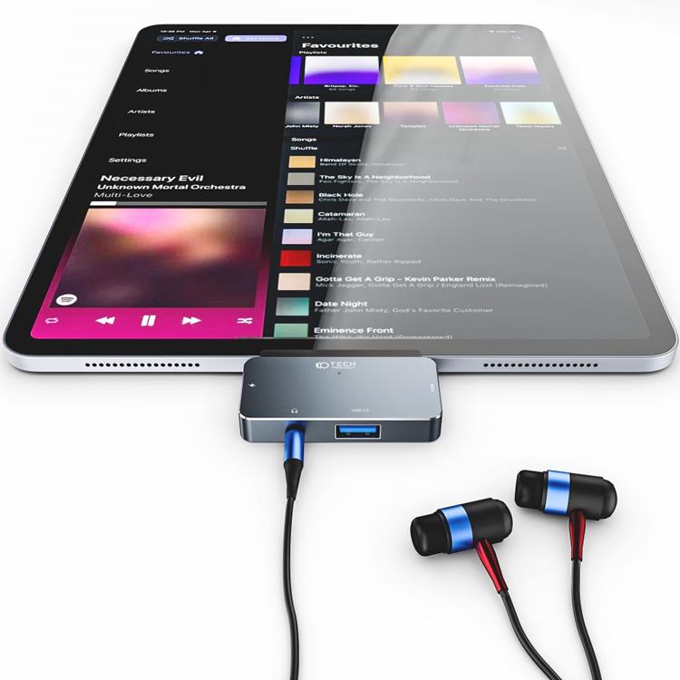 Tech-Protect Tech-Protect V6-Hub Adapter 4in1 - Grå