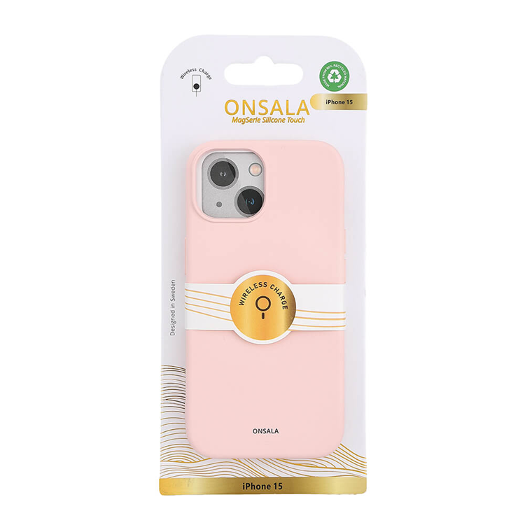 Onsala Onsala Mobilskal till iPhone 15 MagSafe Silikon - Rosa