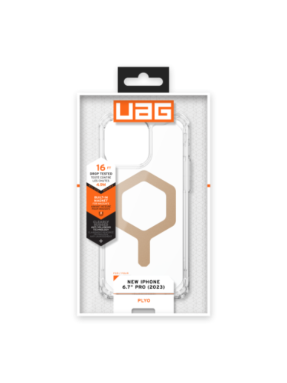 UAG UAG Mobilskal till iPhone 15 Pro Max Magsafe Plyo - Ice/Guld