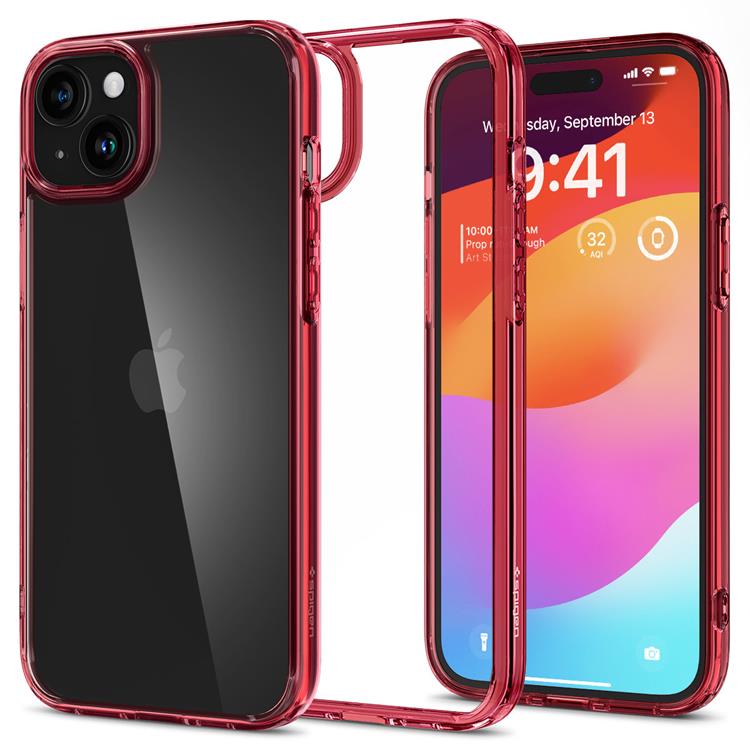 Spigen Spigen Mobilskal till iPhone 15 Plus Ultra Hybrid - Crystal Röd