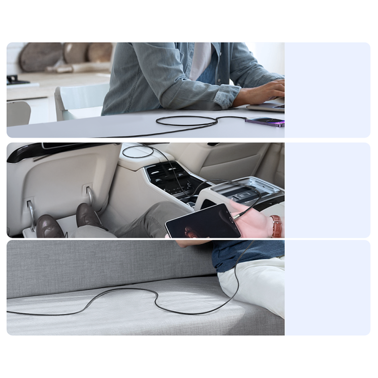 Joyroom Joyroom USB-C till USB-C kabel 1.2m Stralight Series - Svart