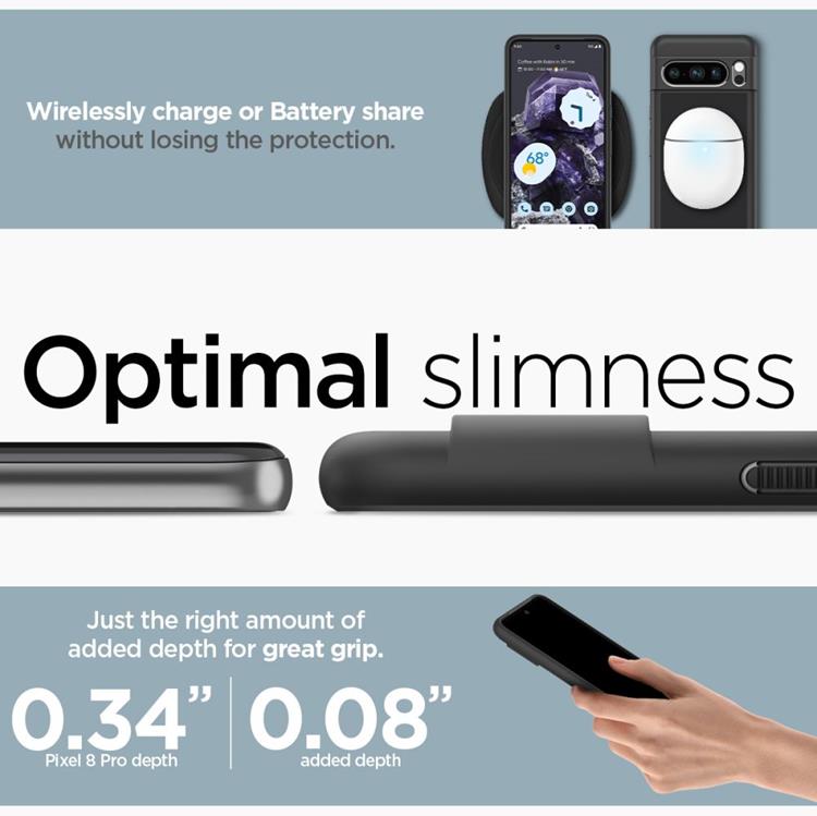 Spigen Spigen Mobilskal till Google Pixel 8 Pro Ultra Hybrid - Matte Svart