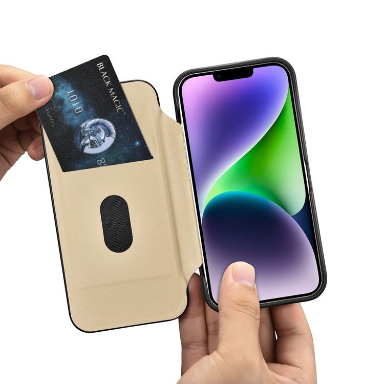 ICARER iCarer iPhone 14 Plus Plånboksfodral Magsafe CE Läder - Svart