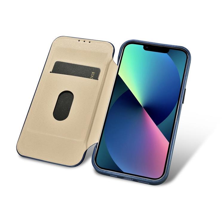 ICARER iCarer iPhone 14 Plus Plånboksfodral Magsafe Läder - Blå