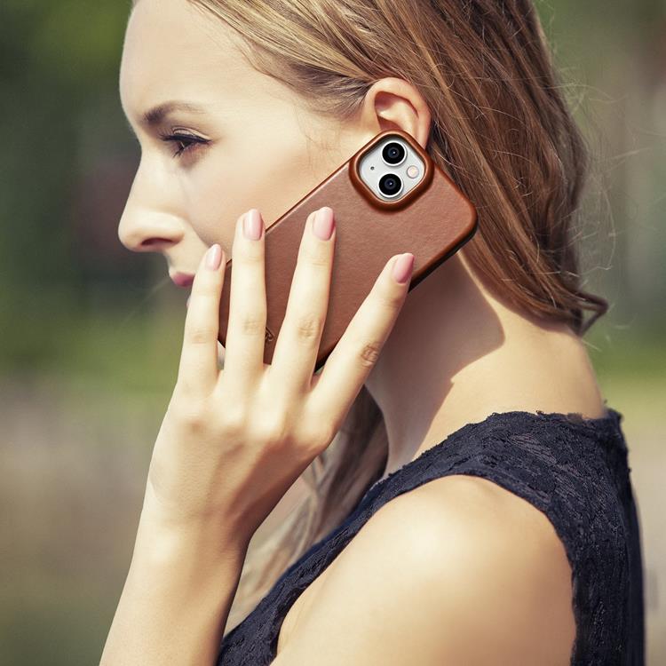 ICARER iCarer iPhone 14 Plus Plånboksfodral Magsafe Läder - Brun