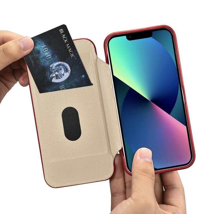 ICARER iCarer iPhone 14 Plus Plånboksfodral Magsafe Läder - Röd