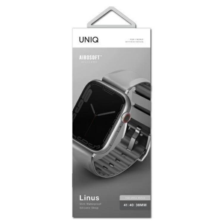 UNIQ Uniq Apple Watch 4/5/6/7/8/SE/SE2 (38/40/41mm) Armband Silicon - Chalk Grå