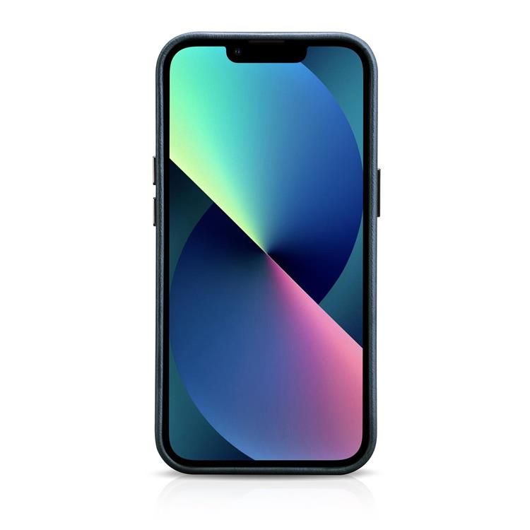 ICARER iCarer iPhone 14 Skal Magsafe Äkta Läder Oil Wax - Mörkblå