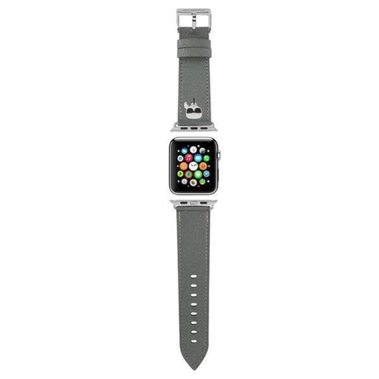 KARL LAGERFELD Karl Lagerfeld Apple Watch 4/5/6/7/SE (38/40/41mm) Band Saffiano Karl Heads