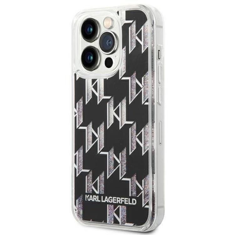 KARL LAGERFELD Karl Lagerfeld iPhone 14 Pro Max Skal Liquid Glitter Monogram - Svart