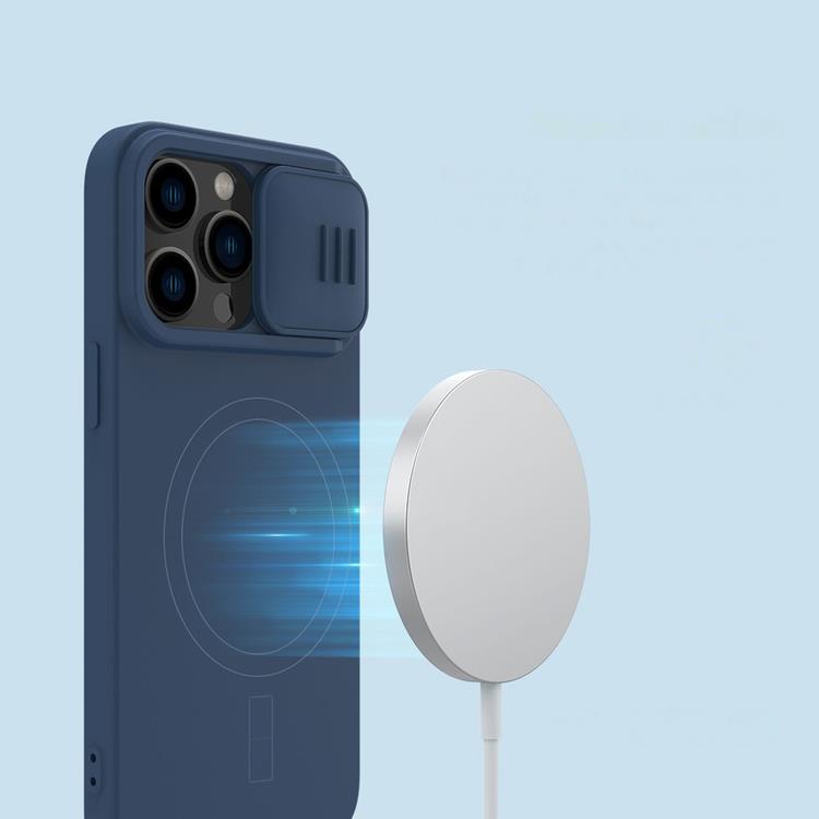 Nillkin Nillkin iPhone 14 Pro Max Skal Magsafe CamShield Silicone - Blå