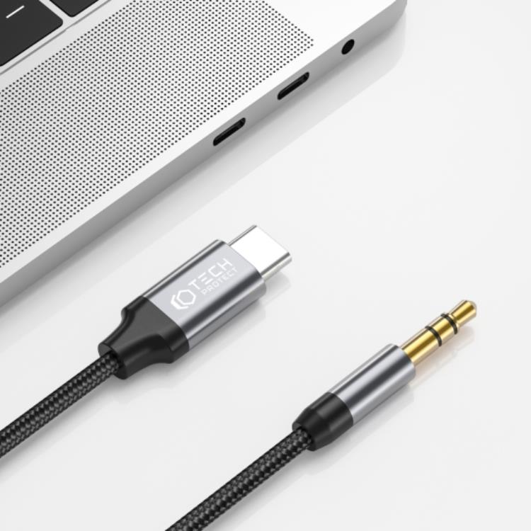 Tech-Protect Tech-Protect USB-C To Aux Mini (3.5mm) Kabel 120 cm Svart