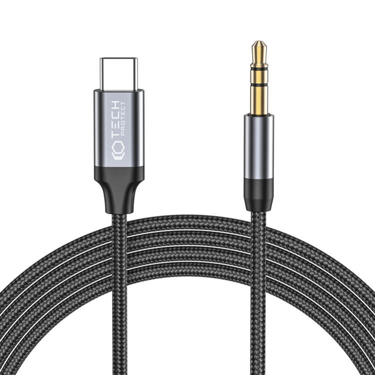 Tech-Protect Tech-Protect USB-C To Aux Mini (3.5mm) Kabel 120 cm Svart