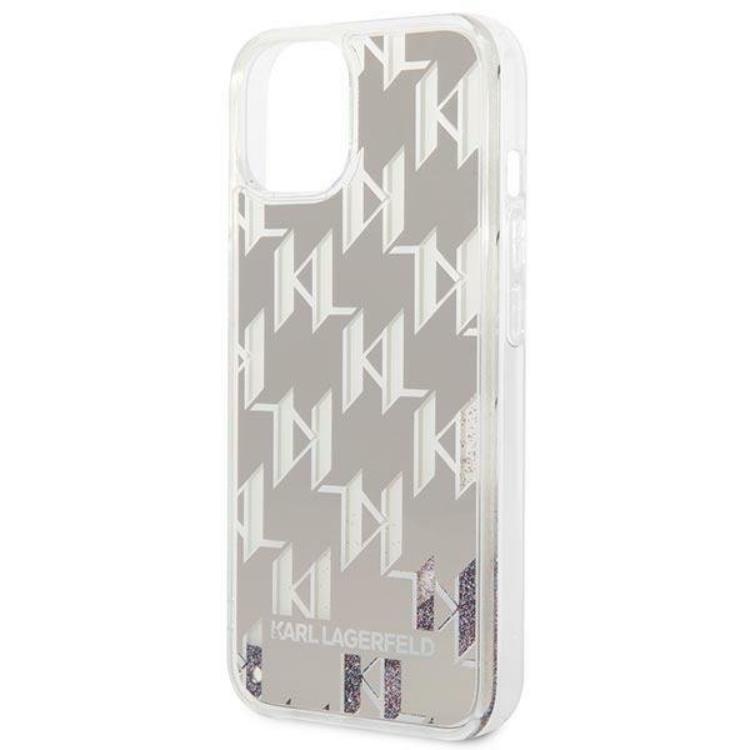 KARL LAGERFELD Karl Lagerfeld iPhone 14 Skal Liquid Glitter Monogram - Silver