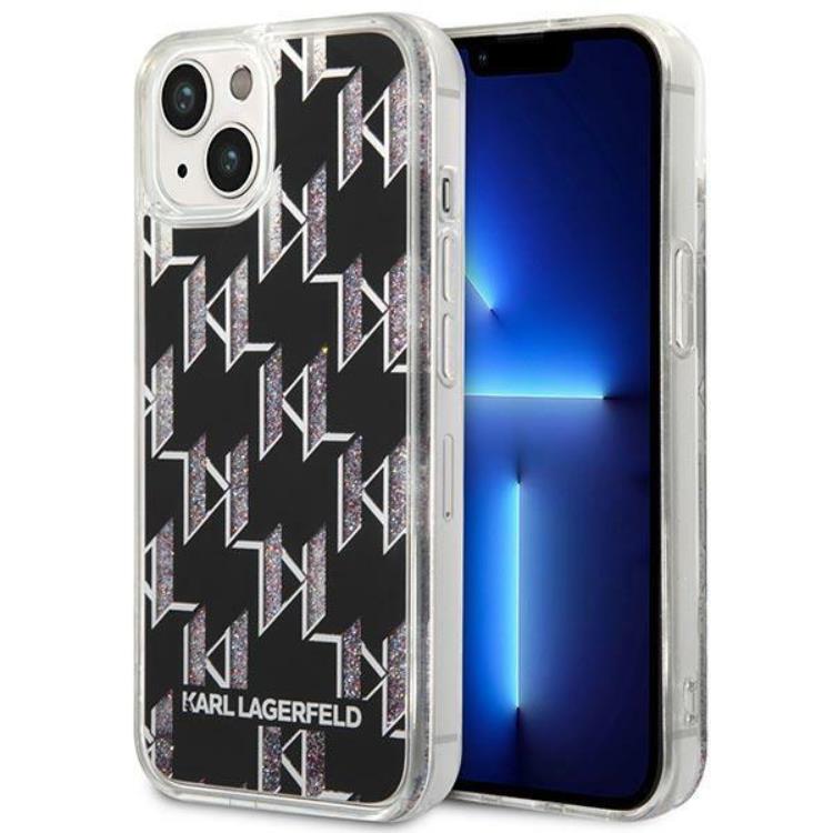 KARL LAGERFELD Karl Lagerfeld iPhone 14 Skal Liquid Glitter Monogram - Svart