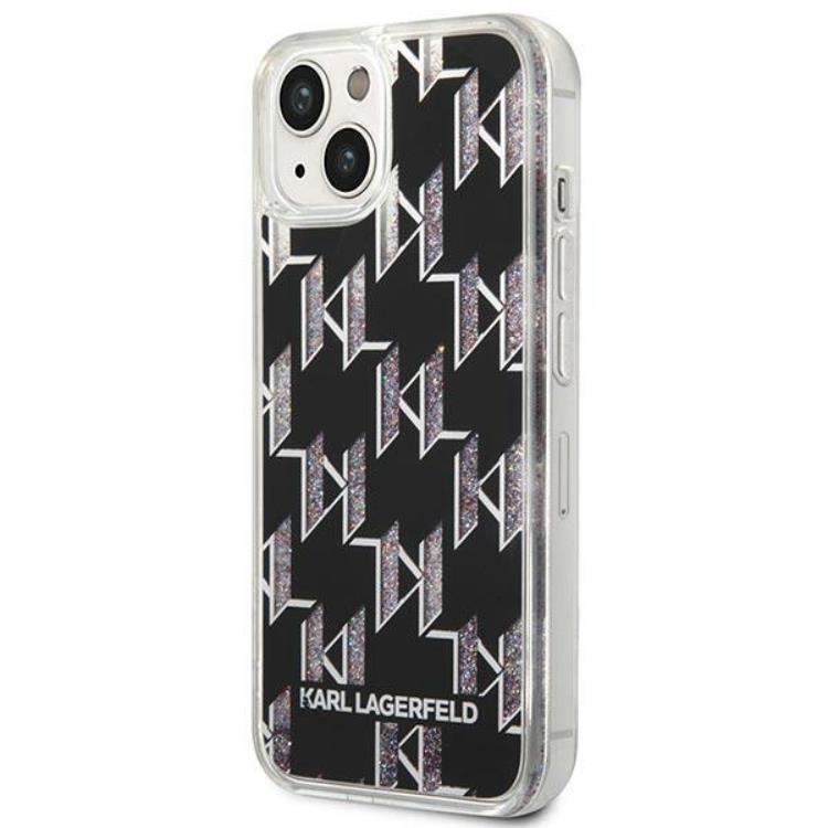 KARL LAGERFELD Karl Lagerfeld iPhone 14 Skal Liquid Glitter Monogram - Svart