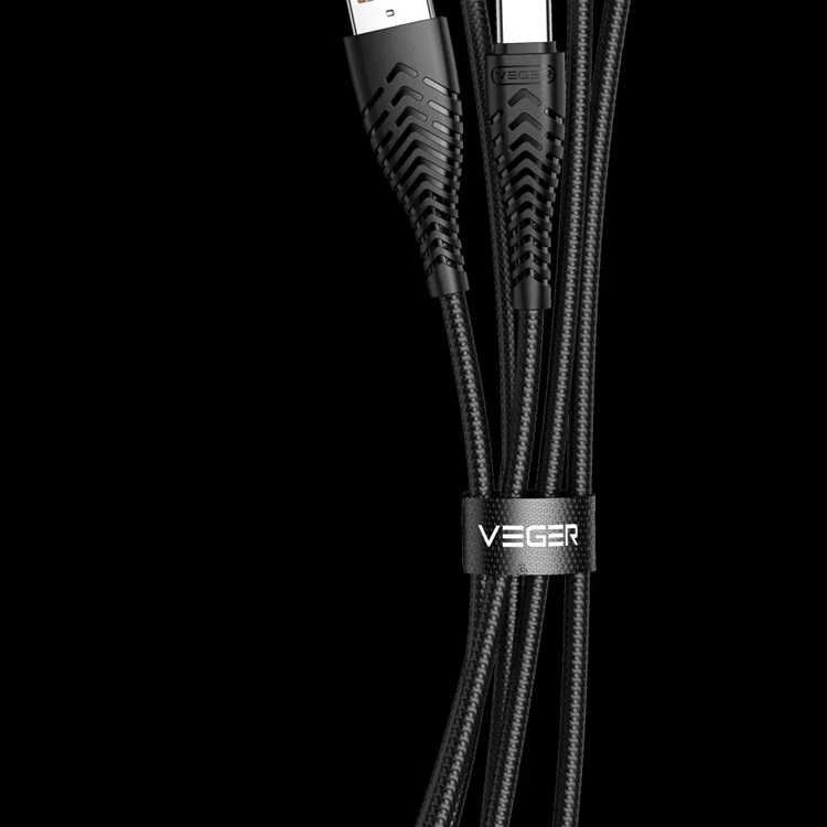 Veger Veger USB-C till USB-A kabel 1.2m 2.4A - Svart