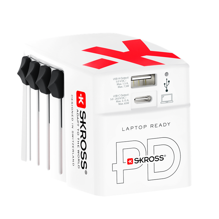 UTGATT1 SKROSS Väggladdare USB-A/USB-C Med USB-C Kabel - Vit