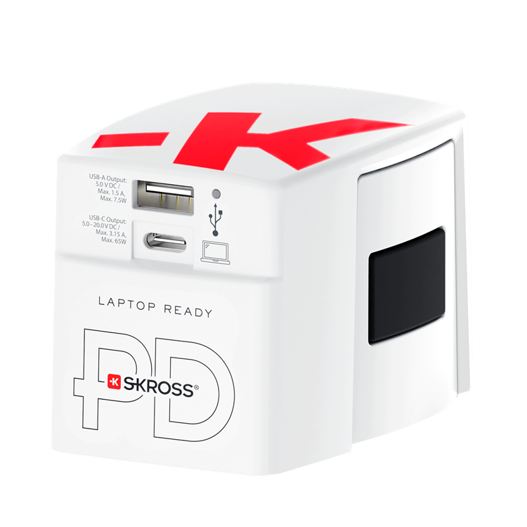 UTGATT1 SKROSS Väggladdare USB-A/USB-C Med USB-C Kabel - Vit