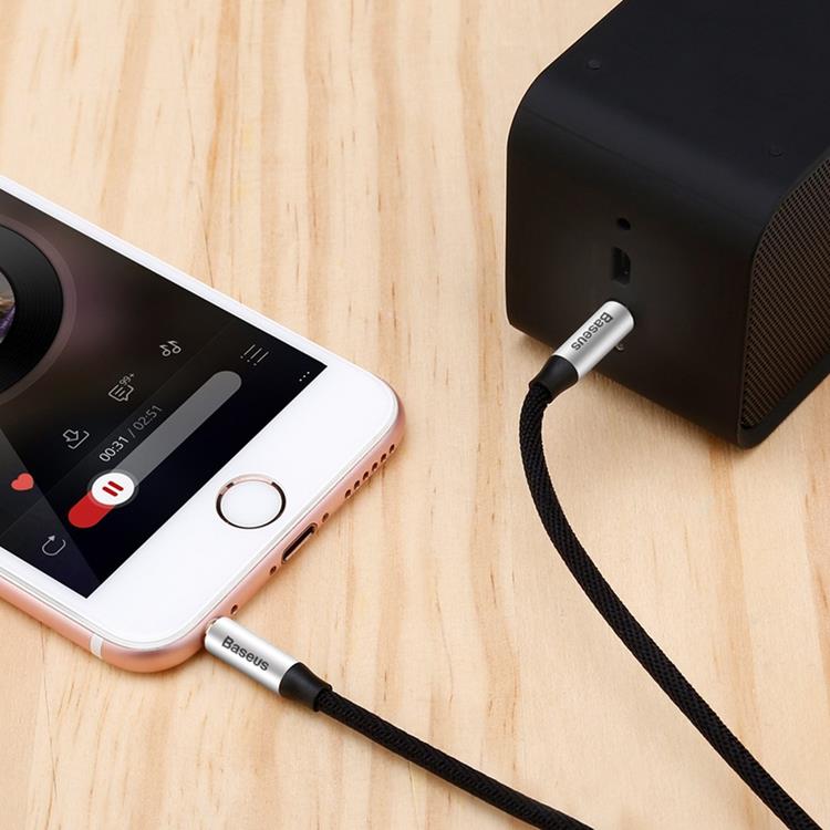 UTGATT1 Baseus Yiven M30 stereo AUX Kabel - Silver/Svart