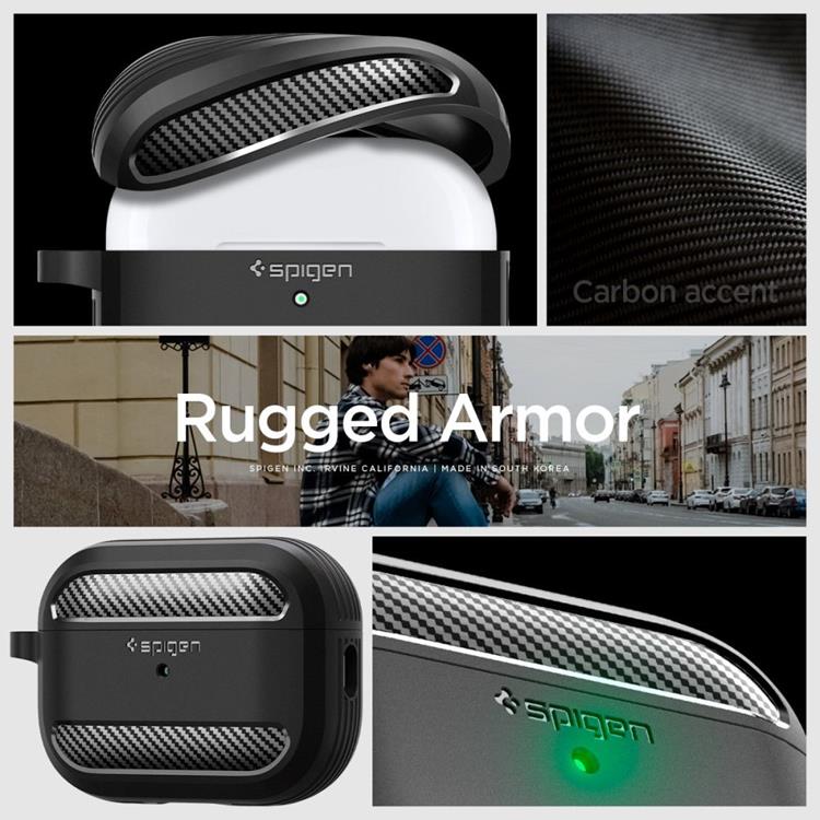 Spigen Spigen Airpods Pro 1/2 Skal Rugged Armored - Svart