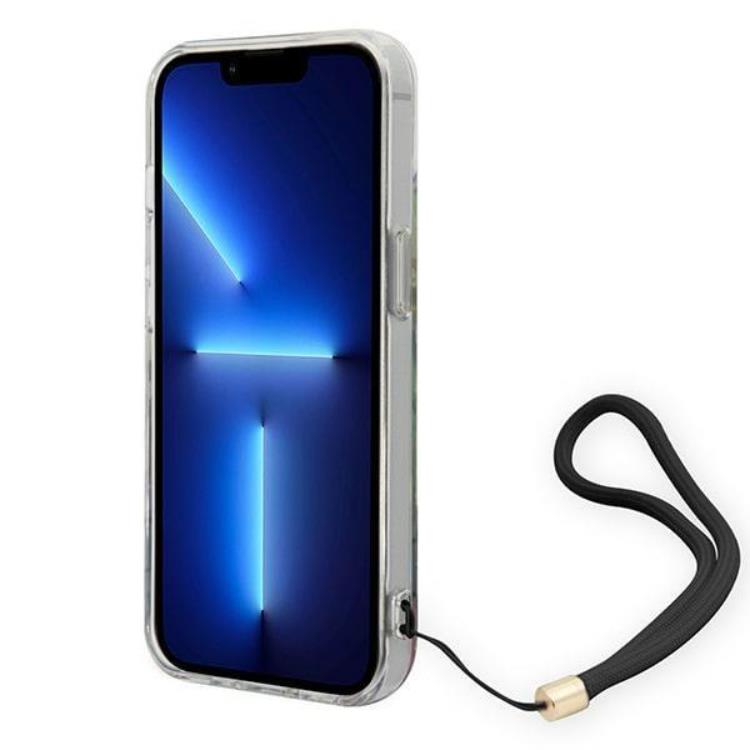 Guess GUESS iPhone 14 Skal Flower Strap - Blå