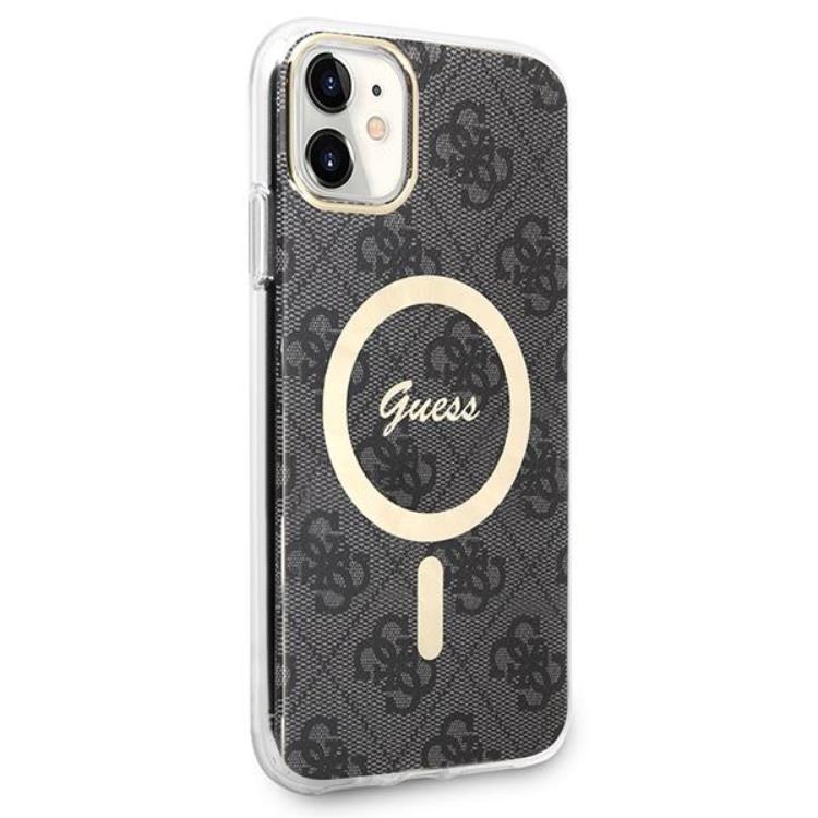 Guess Guess iPhone 11 Magsafe Skal Print + Trådlös Laddare - Svart