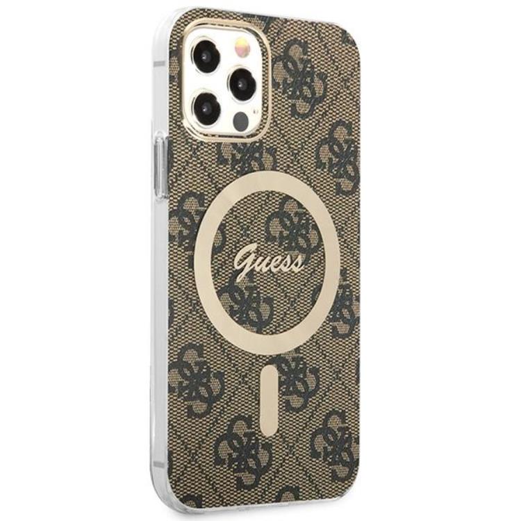 Guess Guess iPhone 12/12 Pro Magsafe Skal Print + Trådlös Laddare - Brun